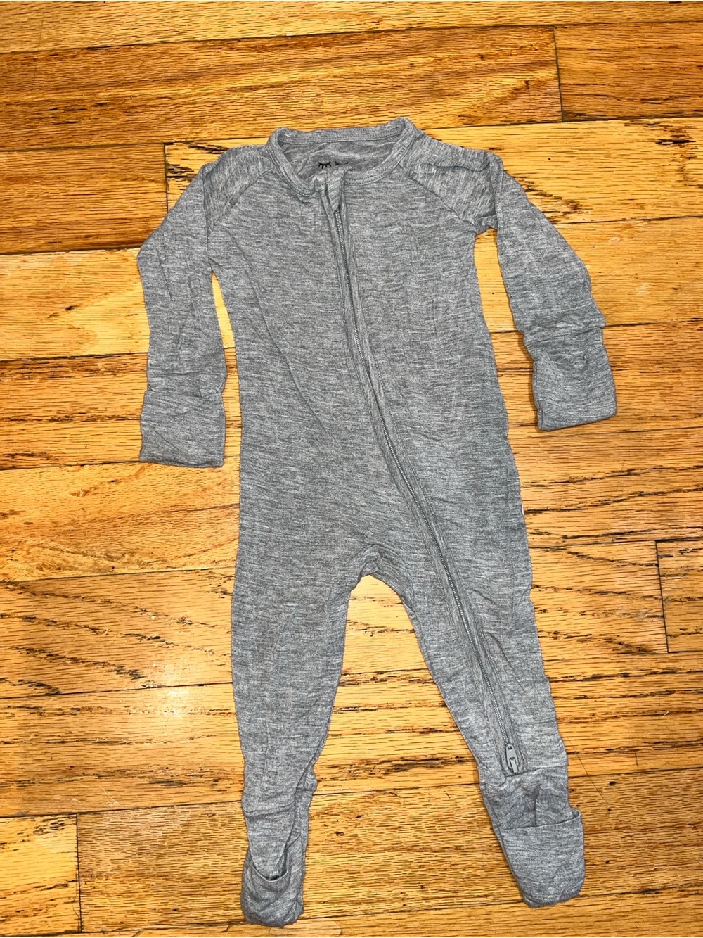 Little Sleepies Baby Gray Footed One-Piece Zipper Sleeper
